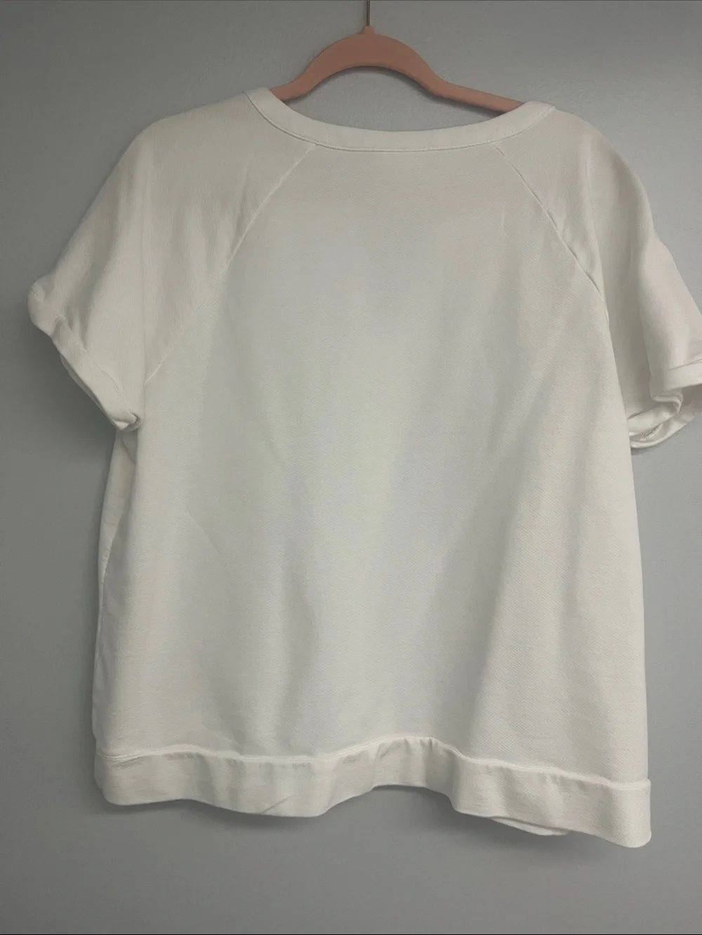 J. Jill White Short-Sleeve Split-Front Knit Top - Picture 3 of 3